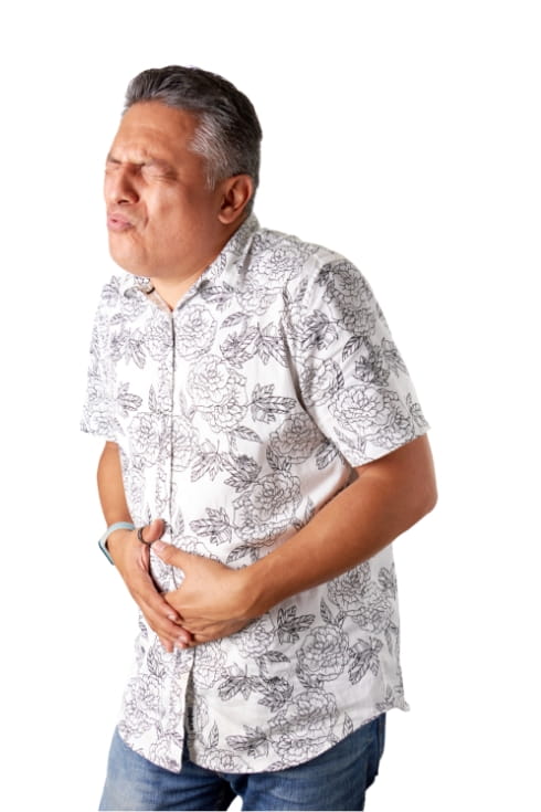 Man with kidney stone pain